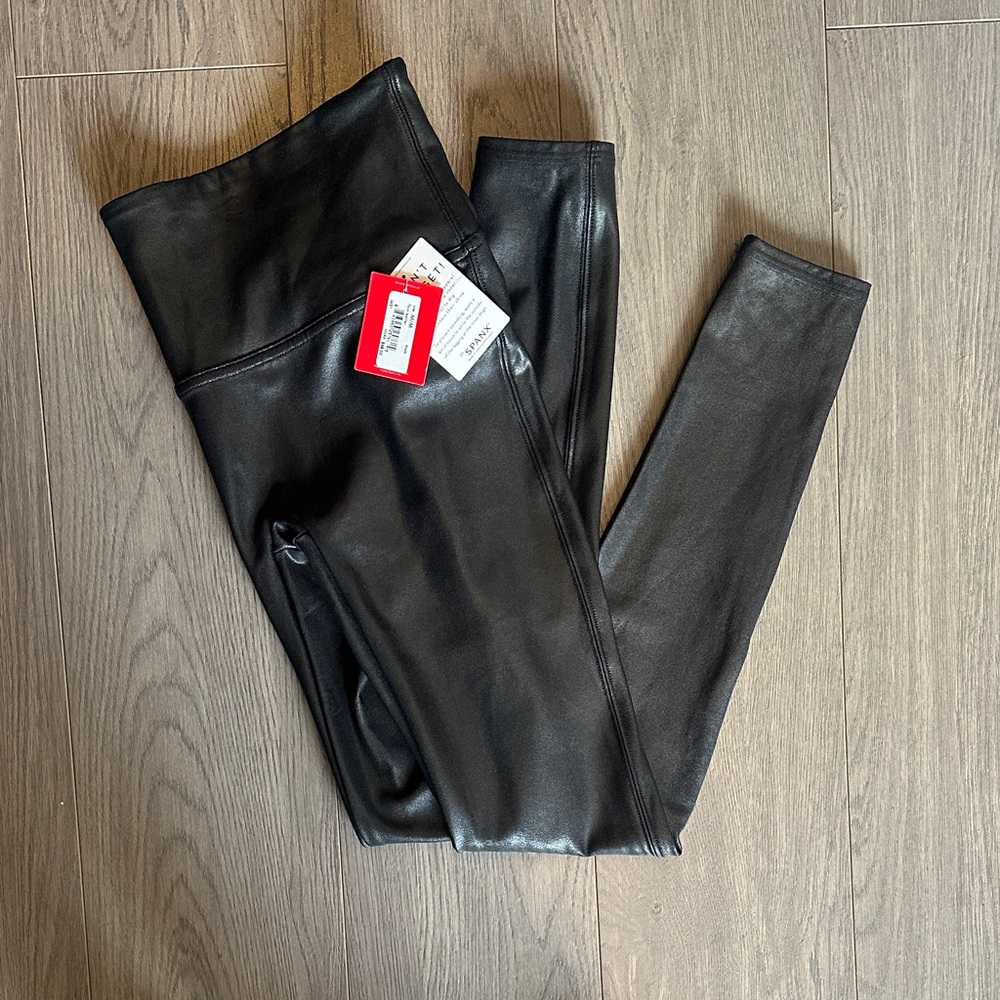 Spanx Black Faux Leather Leggings